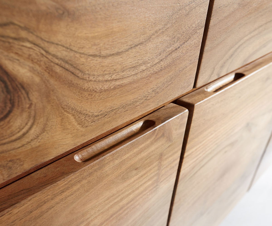 Sideboard Olympus Classic Live-Edge 147cm Acacia Wood Natural 3 Doors 3 Drawers