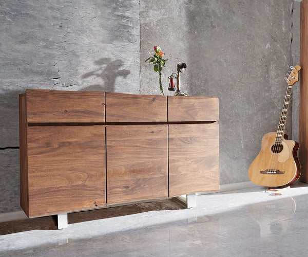 Sideboard Olympus Live-Edge 147-172 cm 3 Doors Acacia Wood Brown