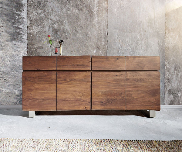 Sideboard Olympus Live-Edge 147-172 cm 3 Doors Acacia Wood Brown