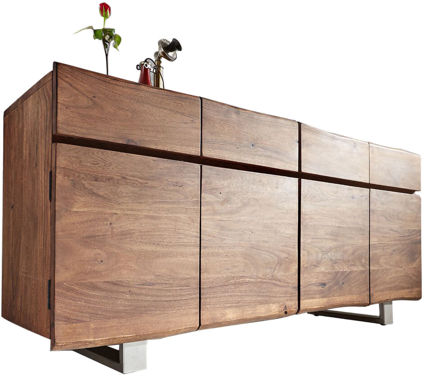 Sideboard Olympus Classic Live-Edge 172cm 4 Doors Acacia Wood Brown