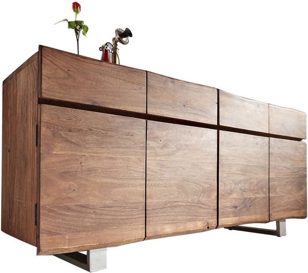 Sideboard Olympus Classic Live-Edge 172cm 4 Doors Acacia Wood Brown