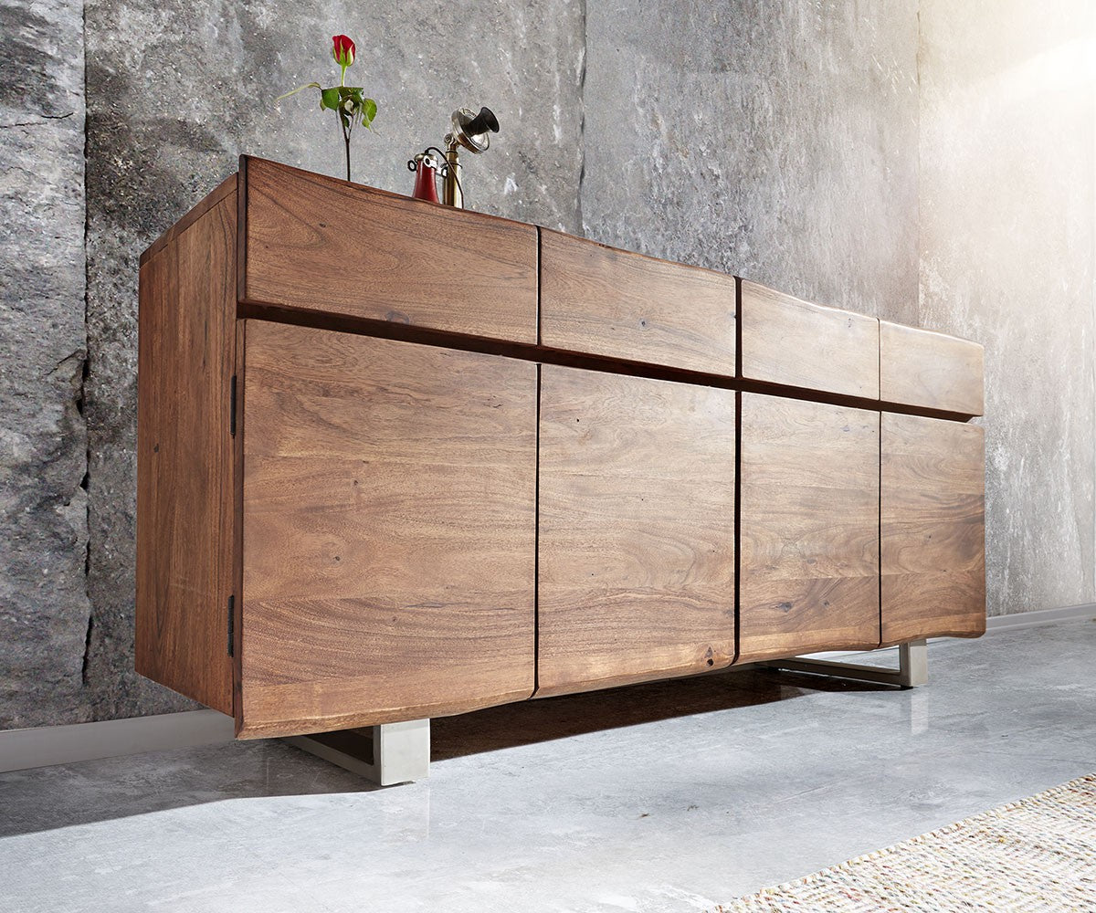 Sideboard Olympus Live-Edge 147-172 cm 3 Doors Acacia Wood Brown