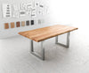 Dining Table Olympus Live Edge Acacia Wood Natural Square Frame Steel 140-300cm
