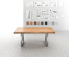 Dining Table Olympus Live Edge 200cm Acacia Wood Natural Square Frame Steel 55mm Top