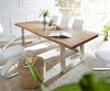 Dining Table Olympus Live Edge Acacia Wood Natural Square Frame Steel 140-300cm