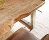 Dining Table Olympus Live Edge Acacia Wood Natural Square Frame Steel 140-300cm