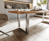 Dining Table Olympus Live Edge 260cm Acacia Wood Natural Square Frame Steel 55mm Top