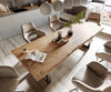 Dining Table Olympus Live Edge 260cm Acacia Wood Natural Square Frame Steel 55mm Top