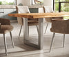 Dining Table Olympus Live Edge 300cm Acacia Wood Natural Square Frame Steel 55mm Top