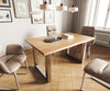 Dining Table Olympus Live Edge 140cm Acacia Wood Natural Square Frame Steel 35mm Top