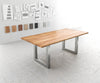 Dining Table Olympus Live Edge Acacia Wood Natural Square Frame Steel 140-300cm