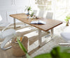 Dining Table Olympus Live Edge Acacia Wood Natural Square Frame Steel 140-300cm