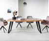 Dining Table Olympus Live Edge 200cm Acacia Wood Natural Slanted Frame Black 55mm Top