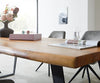Dining Table Olympus Live Edge 200cm Acacia Wood Natural Slanted Frame Black 55mm Top