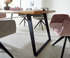 Dining Table Olympus Live Edge 200cm Acacia Wood Natural Slanted Frame Black 55mm Top