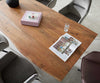 Dining Table Olympus Live Edge 200cm Acacia Wood Natural Slanted Frame Black 55mm Top