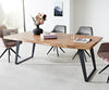 Dining Table Olympus Live Edge 200cm Acacia Wood Natural Slanted Frame Black 55mm Top