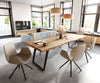 Dining Table Olympus Live Edge 260cm Acacia Wood Natural Slanted Frame Black 55mm Top