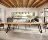 Dining Table Olympus Live Edge 300cm Acacia Wood Natural Slanted Frame Black 55mm Top