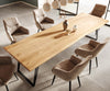 Dining Table Olympus Live Edge 300cm Acacia Wood Natural Slanted Frame Black 55mm Top