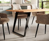 Dining Table Olympus Live Edge 300cm Acacia Wood Natural Slanted Frame Black 55mm Top