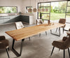 Dining Table Olympus Live Edge 300cm Acacia Wood Natural Slanted Frame Black 55mm Top