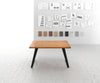 Dining Table Olympus Live Edge 140cm Acacia Wood Natural Slanted Frame Black 35mm Top