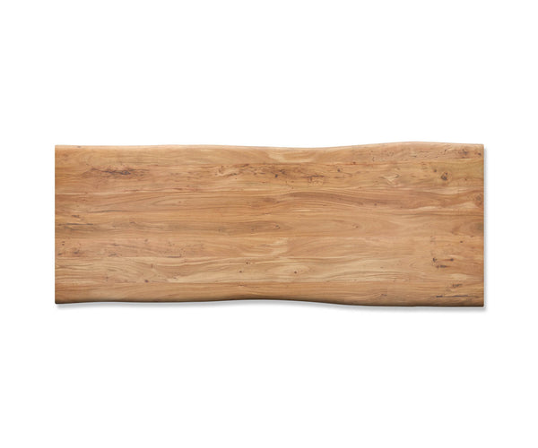 Dining Table Olympus Live Edge 260cm Acacia Wood Natural Slanted Frame Black 35mm Top