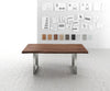 Dining Table Olympus Live Edge 200cm Acacia Wood Brown Square Frame Steel 55mm Top
