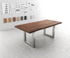 Dining Table Olympus Live Edge Acacia Wood Brown Square Frame Steel 140-300cm