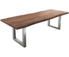 Dining Table Olympus Live Edge Acacia Wood Brown Square Frame Steel 140-300cm