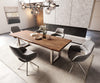 Dining Table Olympus Live Edge 260cm Acacia Wood Brown Square Frame Steel 55mm Top