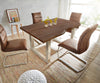Dining Table Olympus Live Edge Acacia Wood Brown Square Frame Steel 140-300cm