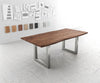 Dining Table Olympus Live Edge Acacia Wood Brown Square Frame Steel 140-300cm