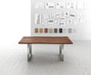 Dining Table Olympus Live Edge 200cm Acacia Wood Brown Square Frame Steel 35mm Top