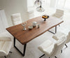 Dining Table Olympus Live Edge 200cm Acacia Wood Brown Slanted Frame Black 55mm Top