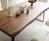 Dining Table Olympus Live Edge 200cm Acacia Wood Brown Slanted Frame Black 55mm Top