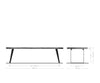 Dining Table Olympus Live Edge 300cm Acacia Wood Brown Slanted Frame Black 55mm Top