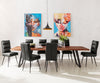 Dining Table Olympus Live Edge 300cm Acacia Wood Brown Slanted Frame Black 55mm Top