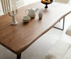 Dining Table Olympus Live-Edge 200x100cm Acacia Wood Brown Slanted Frame Black