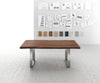 Dining Table Olympus Live Edge 200cm Acacia Wood Brown Square Frame Slim Steel 55mm Top
