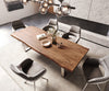 Dining Table Olympus Live Edge 260cm Acacia Wood Brown Square Frame Slim Steel 55mm Top