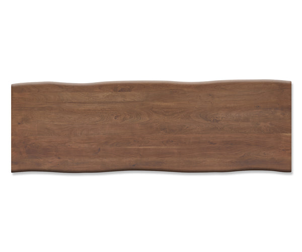 Dining Table Olympus Live Edge Acacia Wood Brown Square Frame Slim Steel 140-300cm