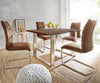 Dining Table Olympus Live Edge Acacia Wood Brown Square Frame Slim Steel 140-300cm