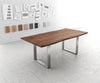 Dining Table Olympus Live Edge Acacia Wood Brown Square Frame Slim Steel 140-300cm