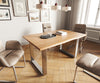 Dining Table Olympus Live Edge 140cm Acacia Wood Natural Square Frame Slim Steel 35mm Top