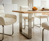 Dining Table Olympus Live Edge 200cm Acacia Wood Natural Square Frame Slim Steel 35mm Top