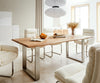 Dining Table Olympus Live Edge Acacia Wood Natural Square Frame Slim Steel 140-300cm