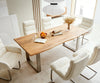Dining Table Olympus Live Edge 200cm Acacia Wood Natural Square Frame Slim Steel 35mm Top