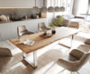 Dining Table Olympus Live Edge Acacia Wood Natural Square Frame Slim Steel 140-300cm
